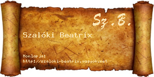 Szalóki Beatrix névjegykártya